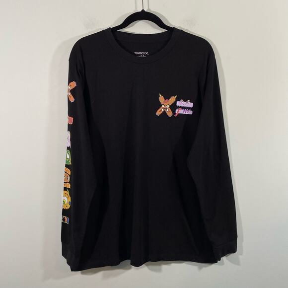 Tomboy X Black Classic Monster Mash Graphics Long Sleeve Tee Size XL - Picture 1 of 9